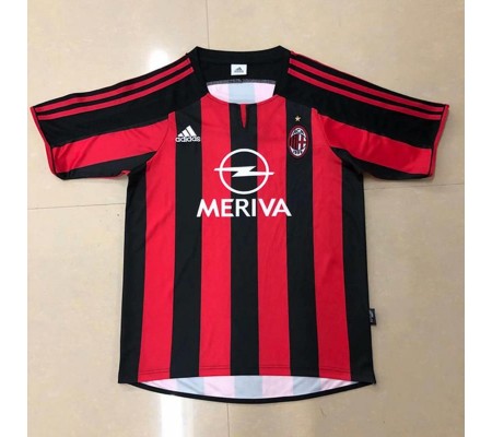 AC Milan 03/04 Home Red&Black Soccer Jersey